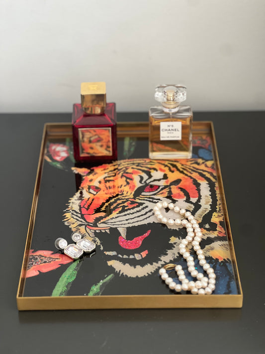 Gucci Tiger Wallpaper brass perfume tray