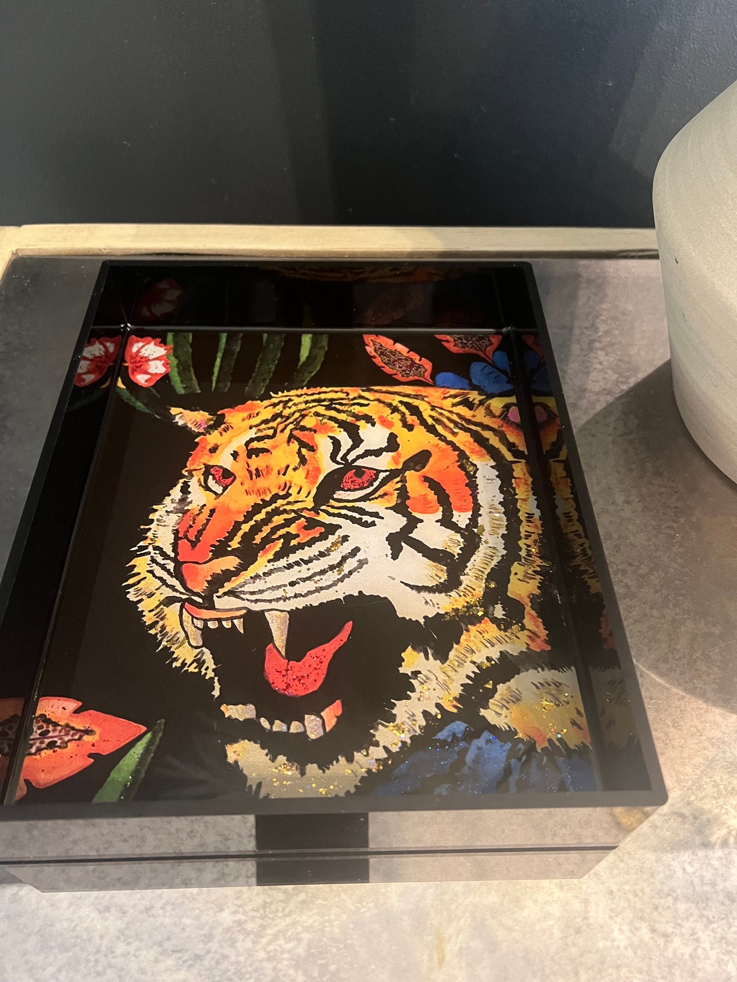 Gucci Tiger wallpaper catchall tray