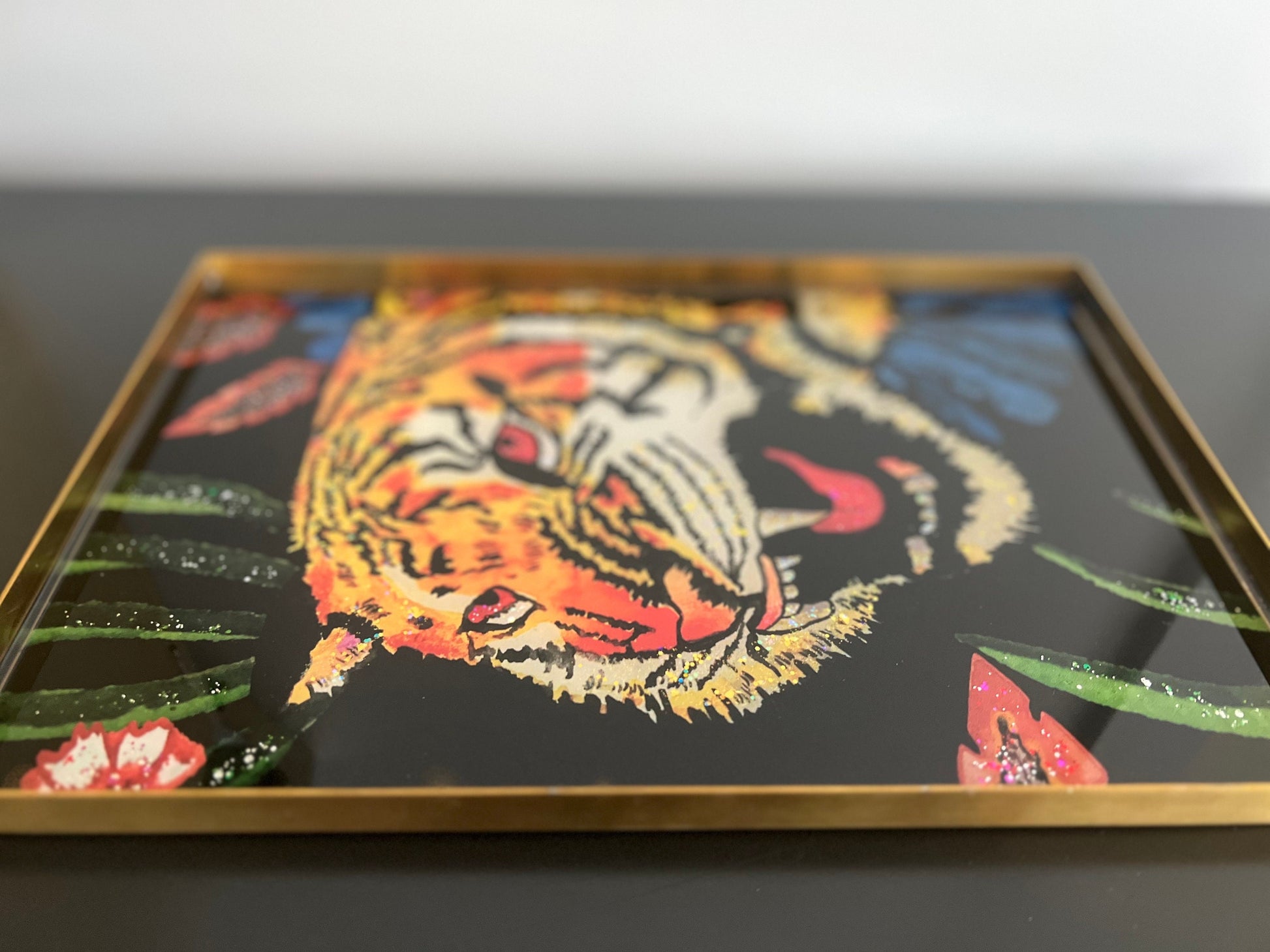 Gucci Tiger wallpaper catchall tray