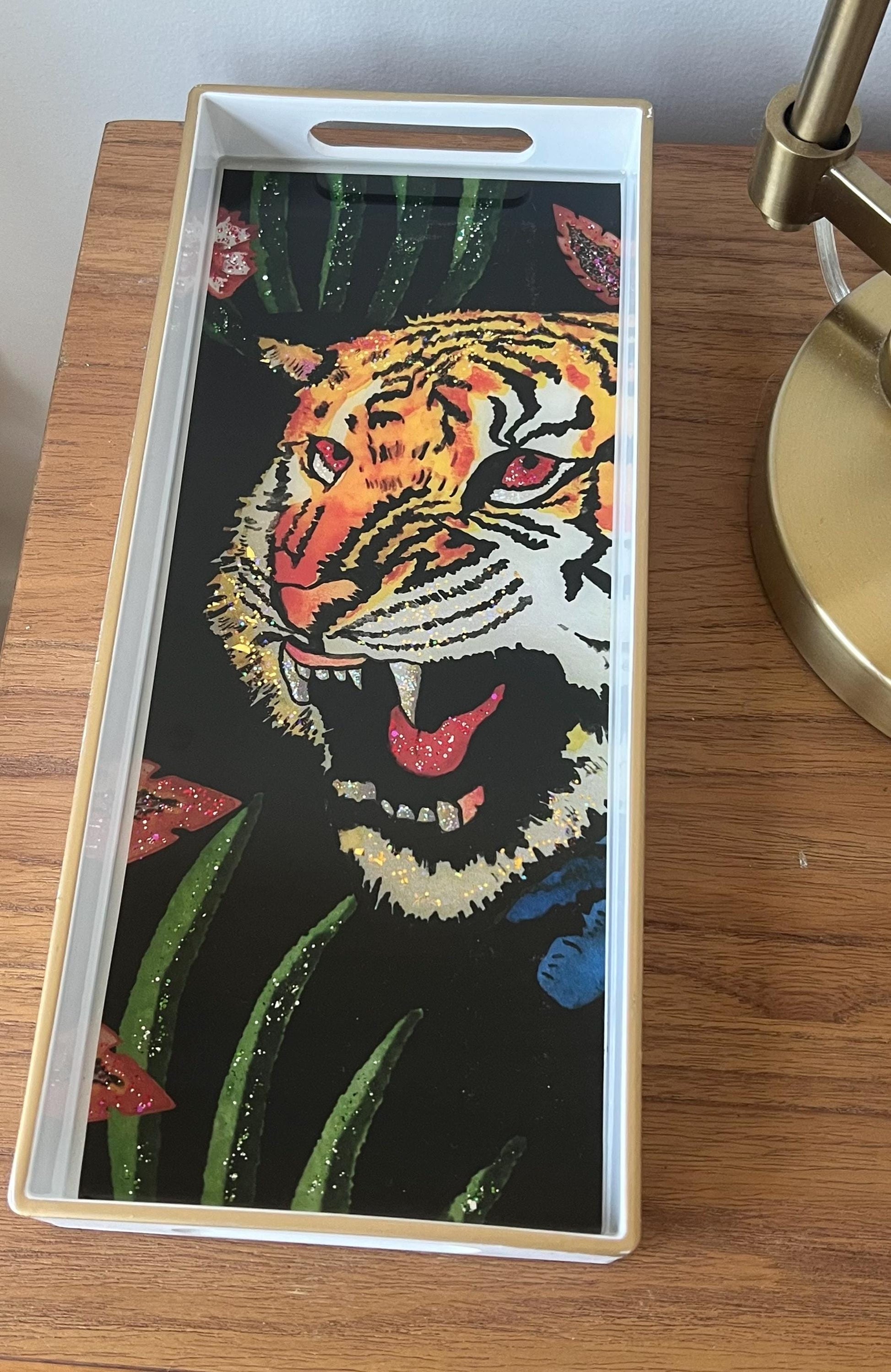 Ready to ship! Gucci Tiger wallpaper catchall tray for jewelry, perfumes, etc