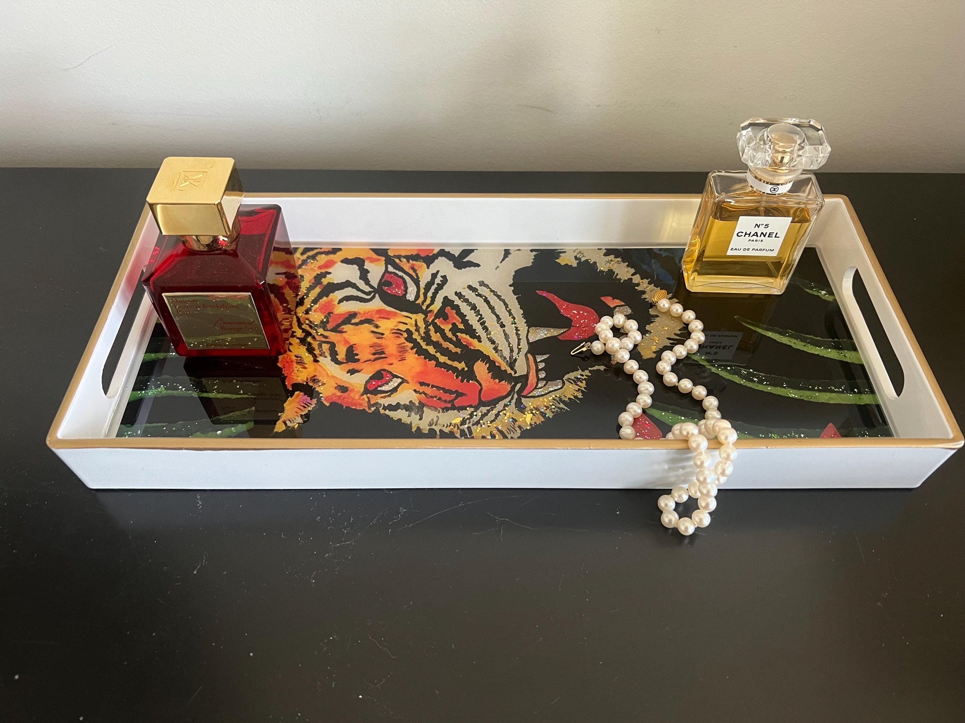 Ready to ship! Gucci Tiger wallpaper catchall tray for jewelry, perfumes, etc