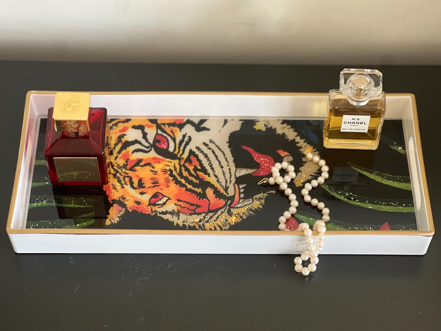 Ready to ship! Gucci Tiger wallpaper catchall tray for jewelry, perfumes, etc