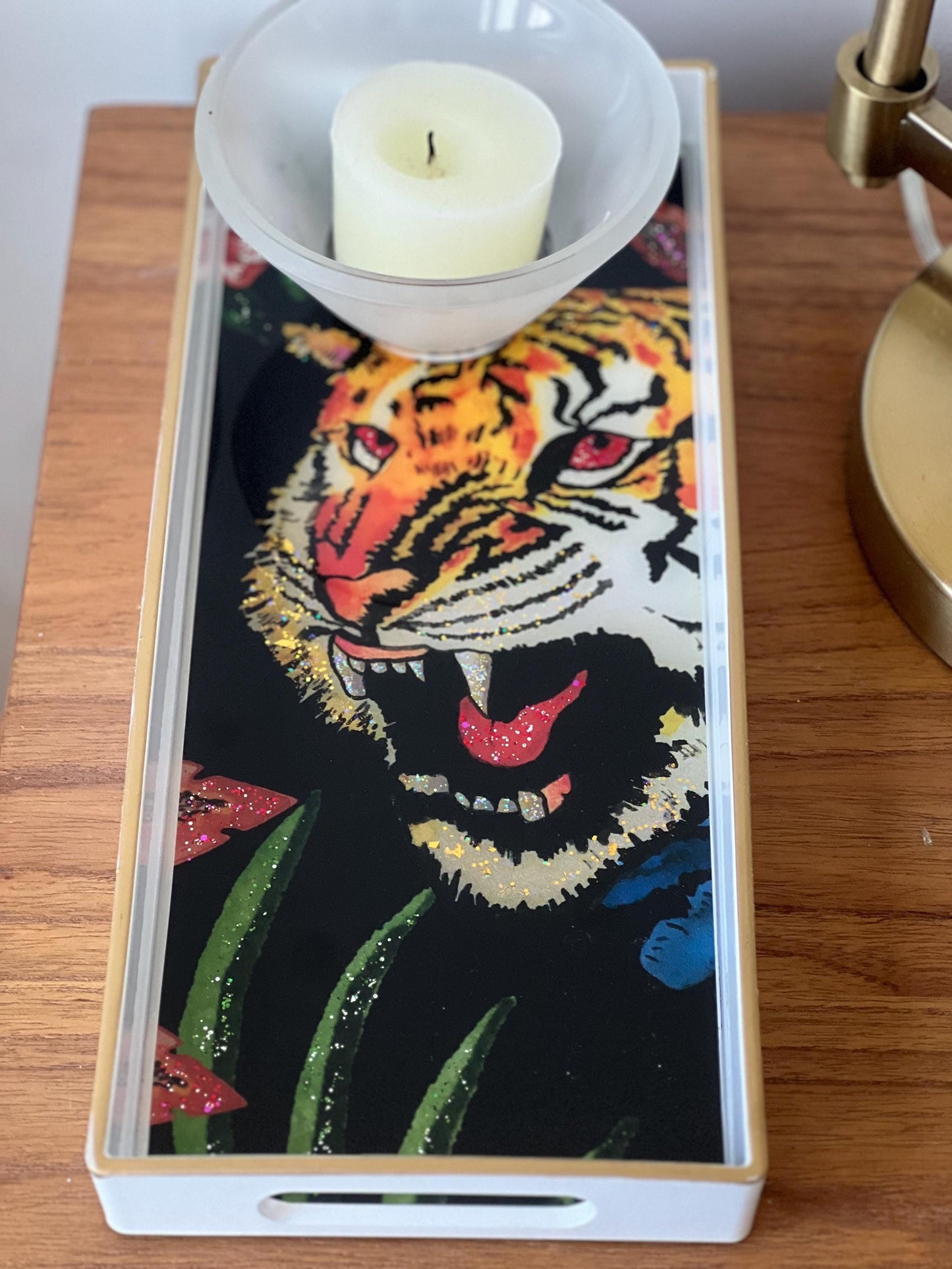 Ready to ship! Gucci Tiger wallpaper catchall tray for jewelry, perfumes, etc