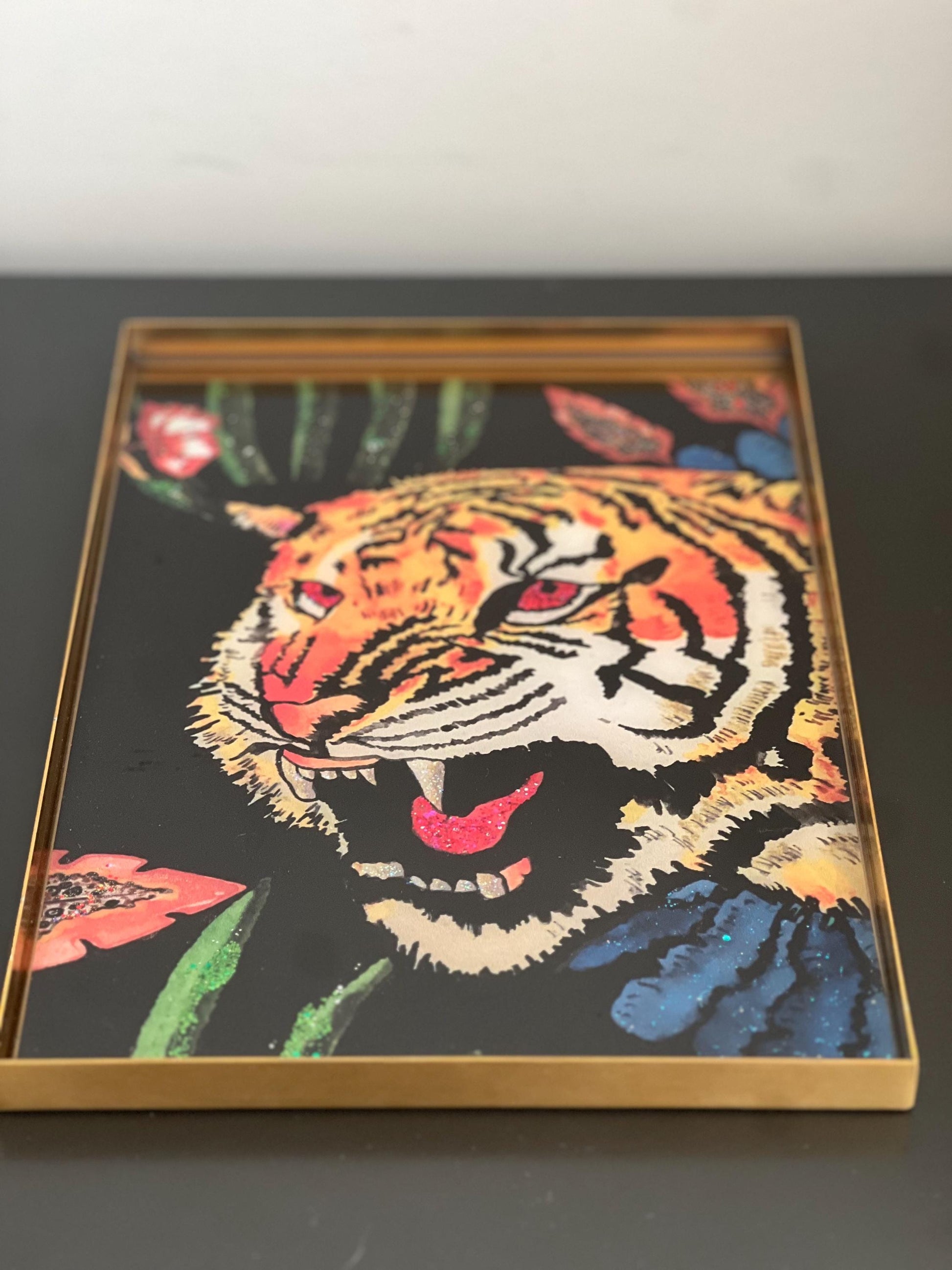 Gucci Tiger wallpaper catchall tray