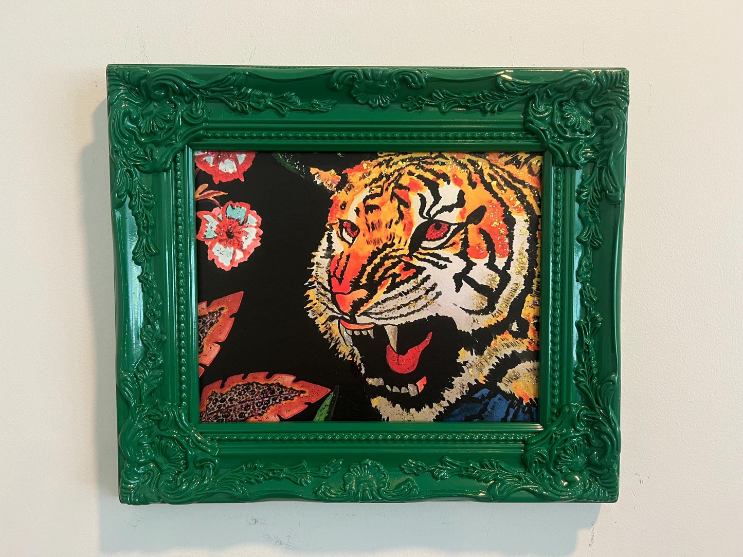 Gucci Tiger wallpaper framed art - ready to ship!