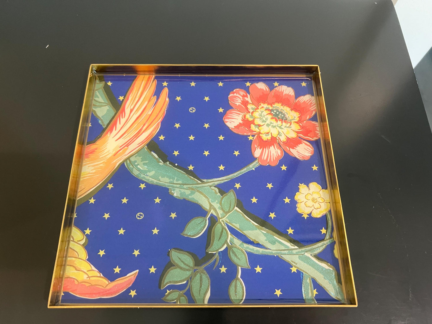 GUCCI wallpaper serving tray - brass jewelry tray -ready to ship!